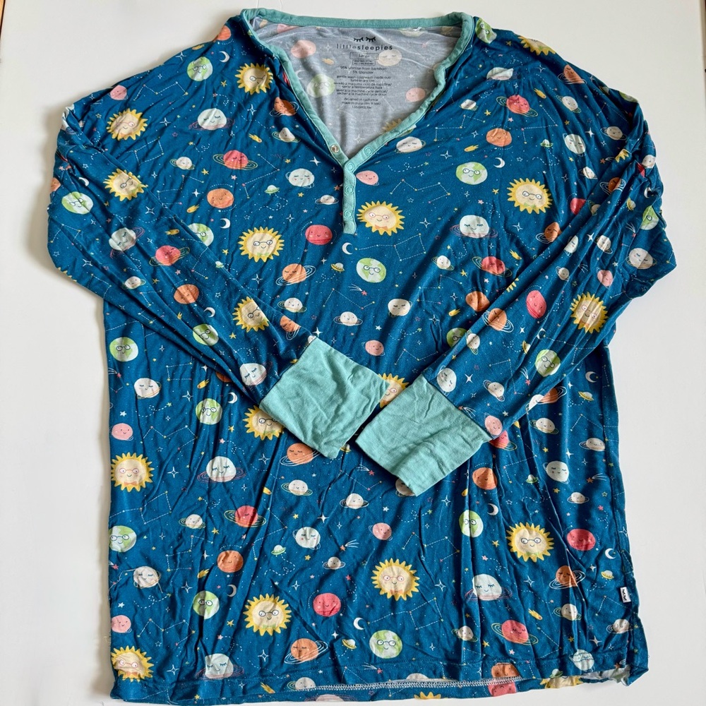 Little Sleepies Solar System Henley Pajama Top - Large